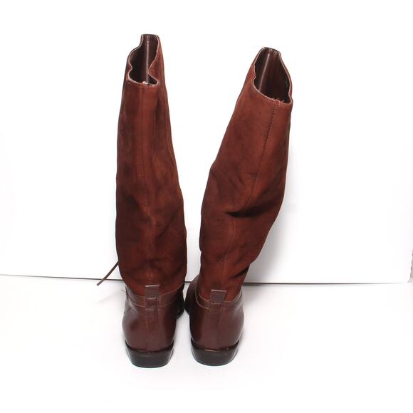 Vintage Scruples Suede & Leather Lace Front Boots Size 7D Low heel Brown - Picture 6 of 12